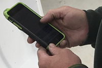 Texting on smartphone